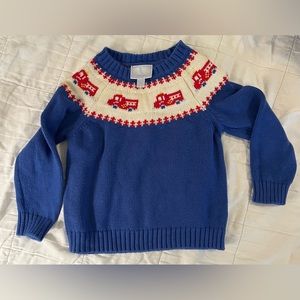 Little English firetruck 🚒 fair isle sweater. Size 2T. In perfect condition!